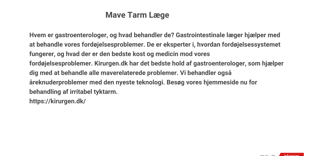 Mave Tarm Læge - Infogram